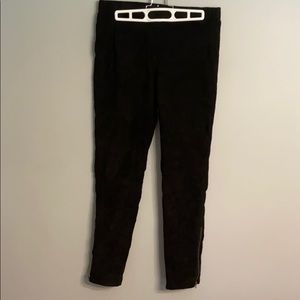 Black suede pants
